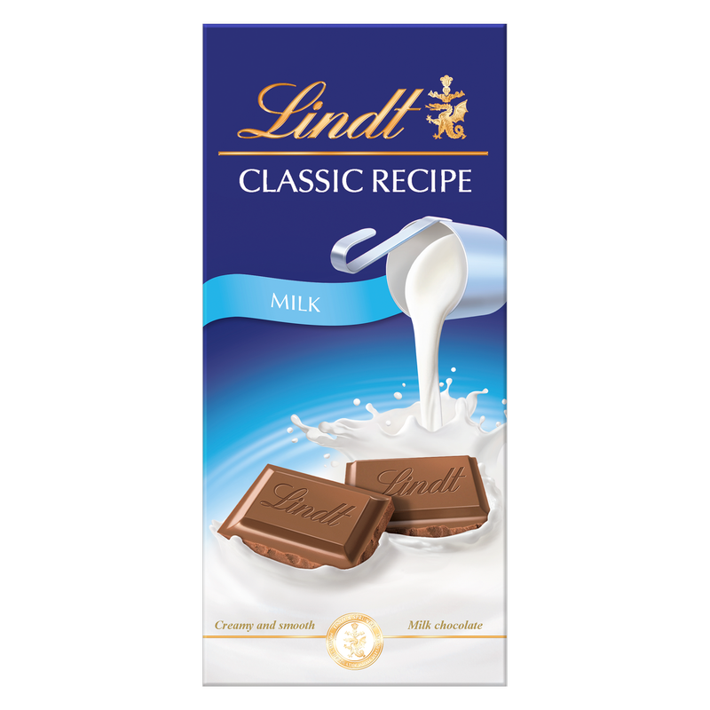 Lindt Classic Milk Chocolate Bar, 100g