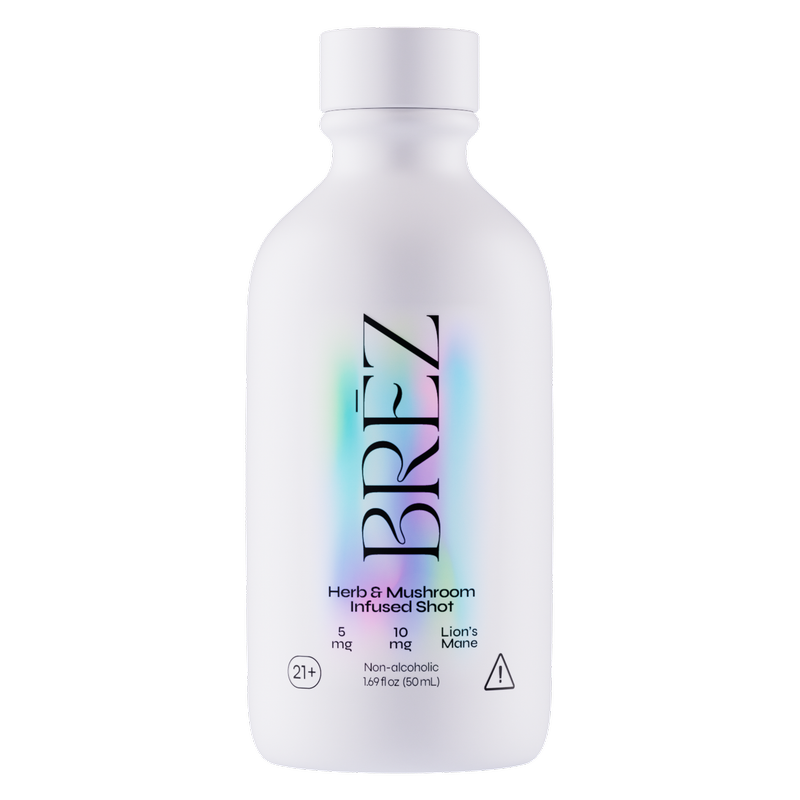 BREZ 5mg THC and Lions Mane Mushroom Infused Lemon Elderflower Spirit 50ml Btl