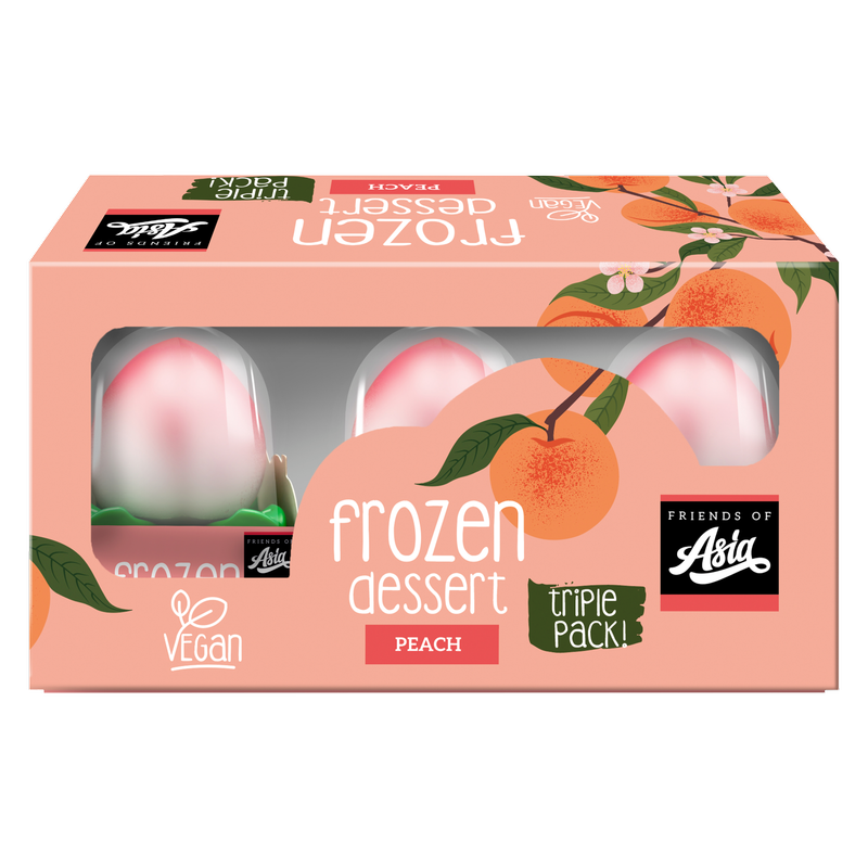 Friends of Asia Peach Frozen Dessert, 3 x 75g