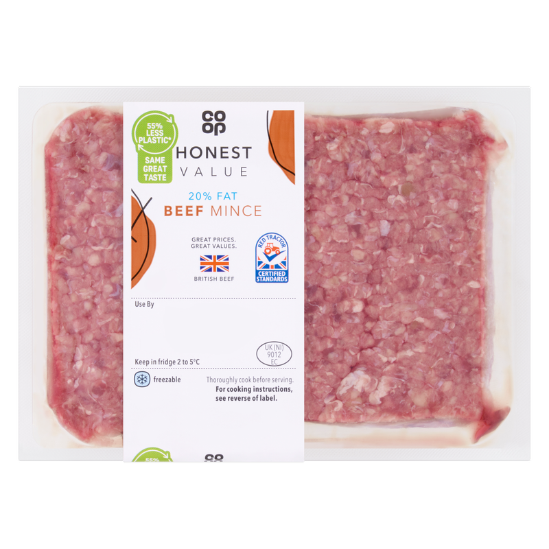 Co-op Honest Value 20% Fat British Mince, 500g