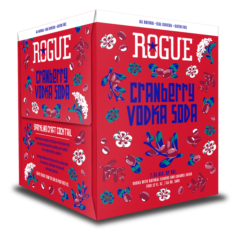 Rogue Cranberry Elderflower Vodka Soda 4pk 12oz