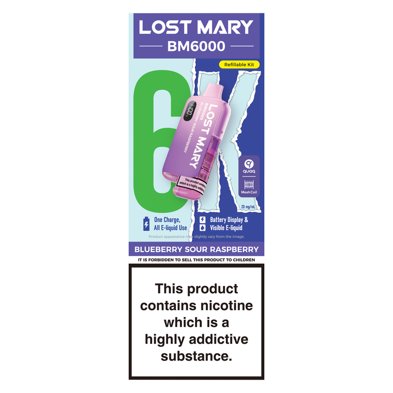 lost mary bm600 blueberry sour raspberry LOST MARY BM6000 main image 0