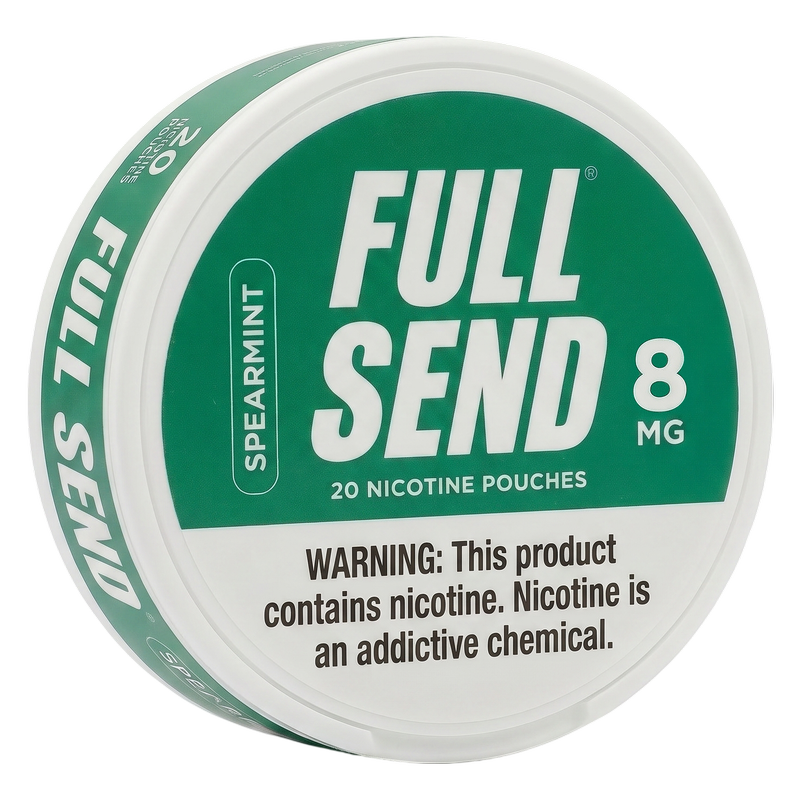 Full Send Spearmint Nicotine Pouch, 8mg.
