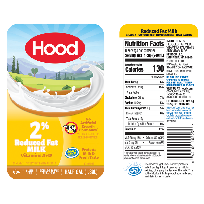 Hood 2% Low-Fat Milk - 1/2 Gallon