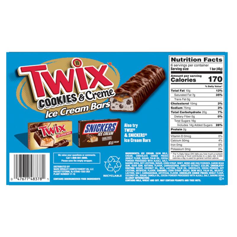 Twix Cookies & Creme Ice Cream Bars 6ct 11.58oz