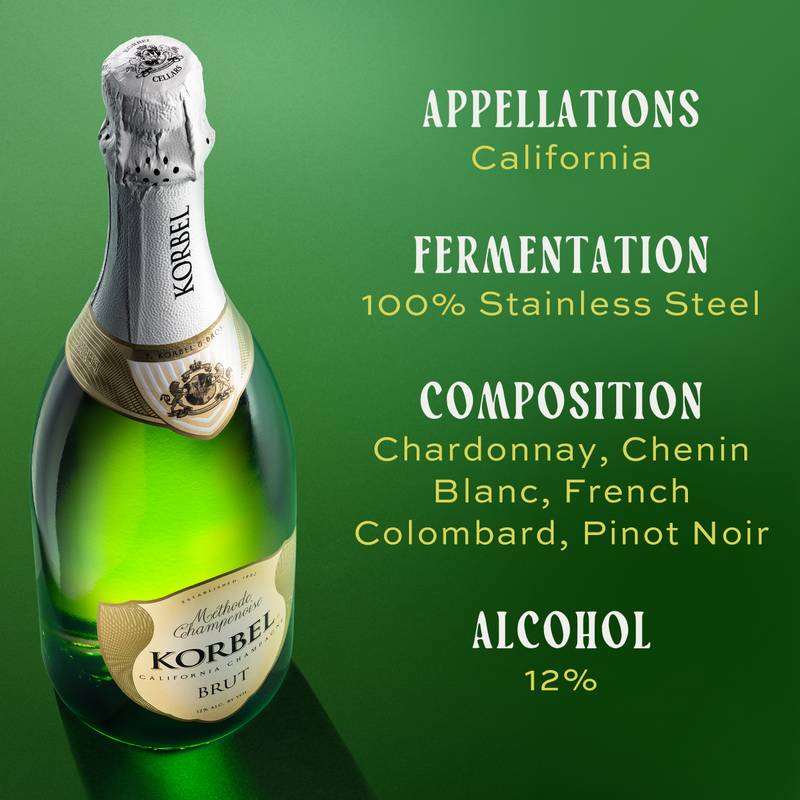 Korbel Brut California Champagne Sparkling Wine 4pk 187ml Btl
