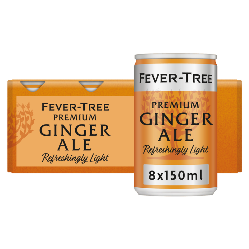 Fever Tree Refreshingly Light Ginger Ale, 8 x 150ml