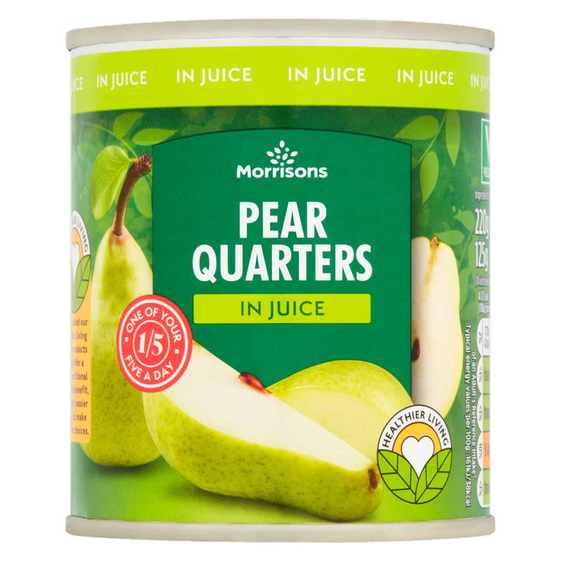 Morrisons Pear Quarters in Juice, 220g
