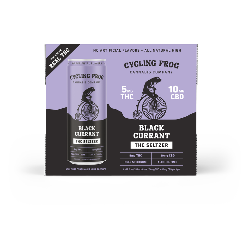 Cycling Frog 5mg THC Black Currant Seltzer 6pk 12oz Can