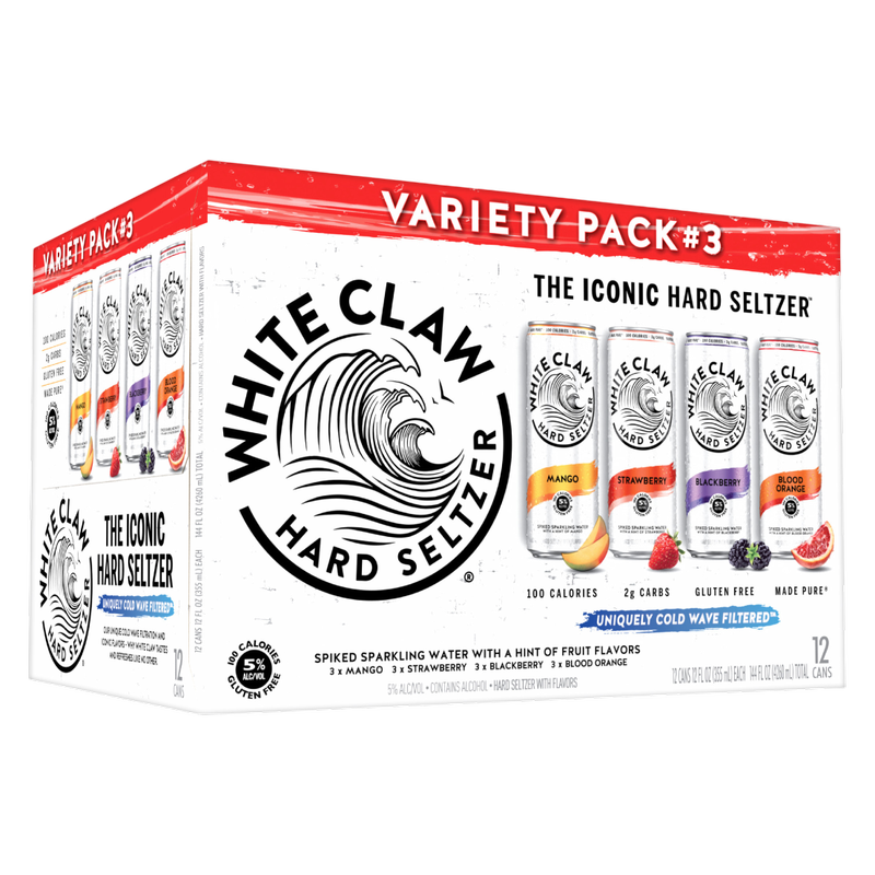 White Claw Seltzer Flavor No. 3 Variety 12pk 12oz Can 5.0% ABV