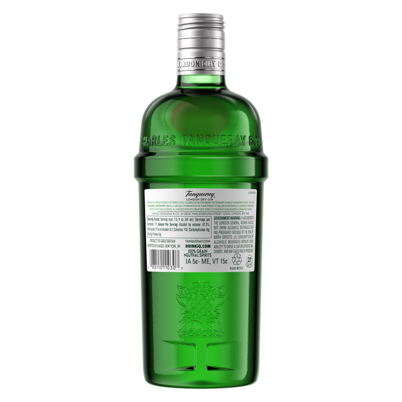 Tanqueray London Dry Gin, 750 mL (94.6 Proof)