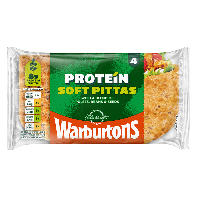 Warburtons Protein Pitta, 4pcs