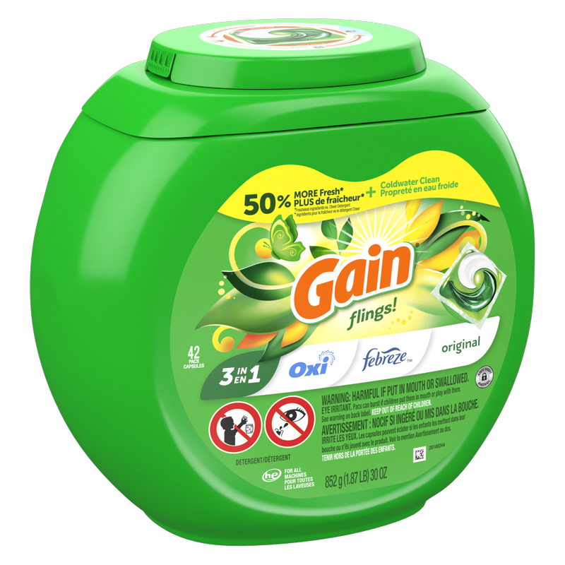 Gain flings Laundry Detergent Soap Pacs Original Scent 42ct