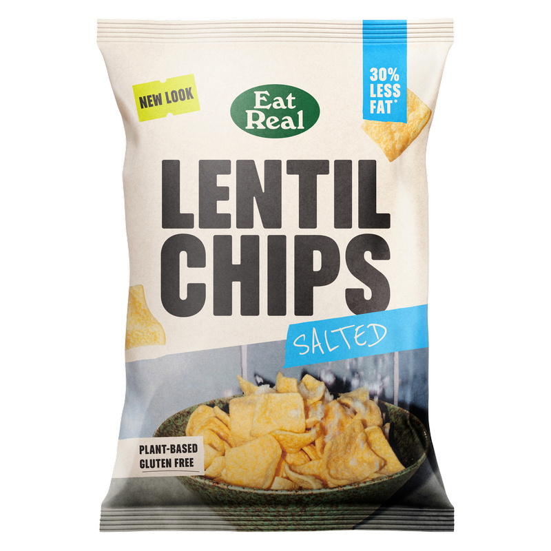 Eat Real Lentil Chips Sea Salt, 95g