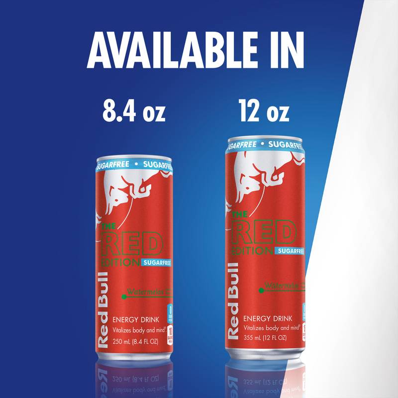 Red Bull Sugar Free Red Edition Watermelon Energy Drink 24pk 12oz Can- XL
