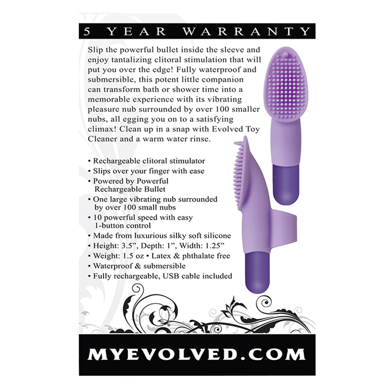 Evolved Fingerific Rechargable Vibrating Clitoral Stimulator Purple