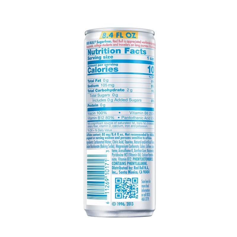 Red Bull Energy Drink Sugar Free 4pk 8.4oz Can