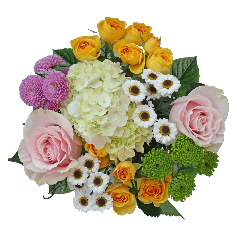 10 Stem Mixed Florals and Vase Bundle - Delivered In As Fast As 15