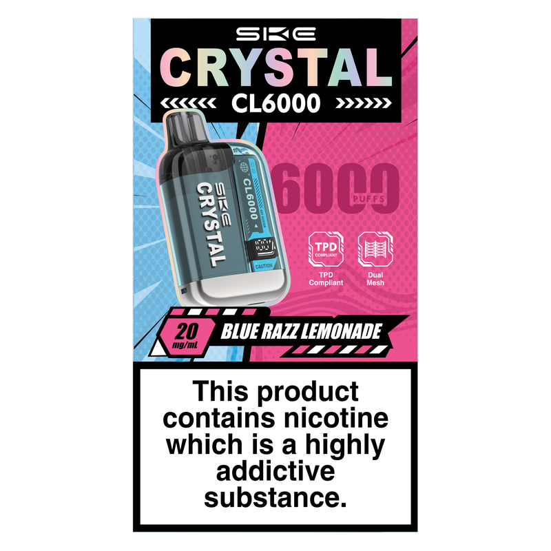 SKE Crystal CL6000 Blue Razz Lemonade, 1pcs
