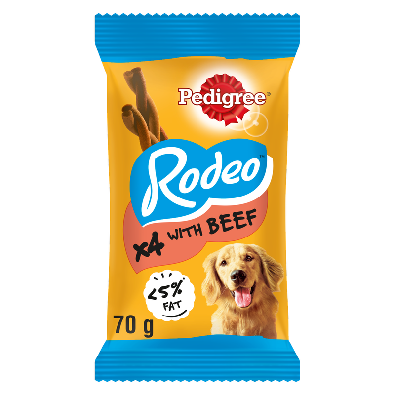 Pedigree Rodeo 4 Dog Treats with Beef, 70g