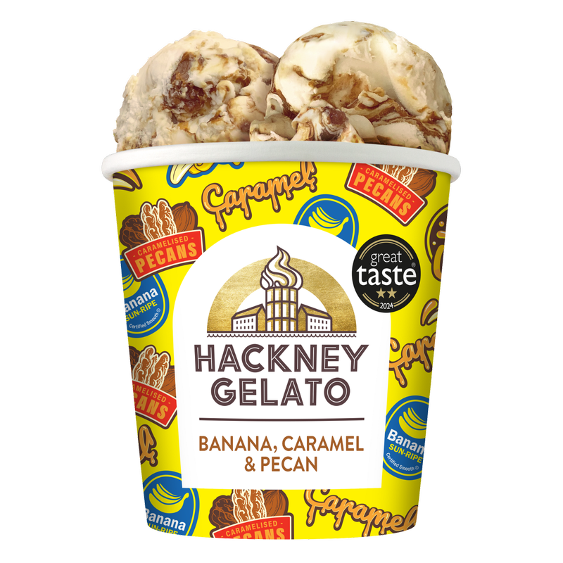 Hackney Gelato Banana, Caramel & Roasted Pecan, 460ml