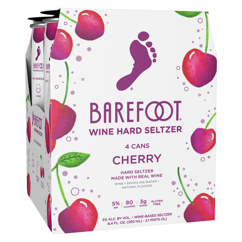 Barefoot Cherry Hard Seltzer 4pk 250ml Can 4.0% ABV