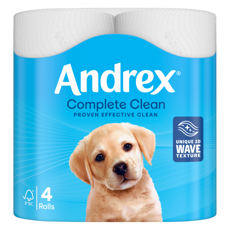 Andrex Complete Clean Toilet Roll, 4pcs