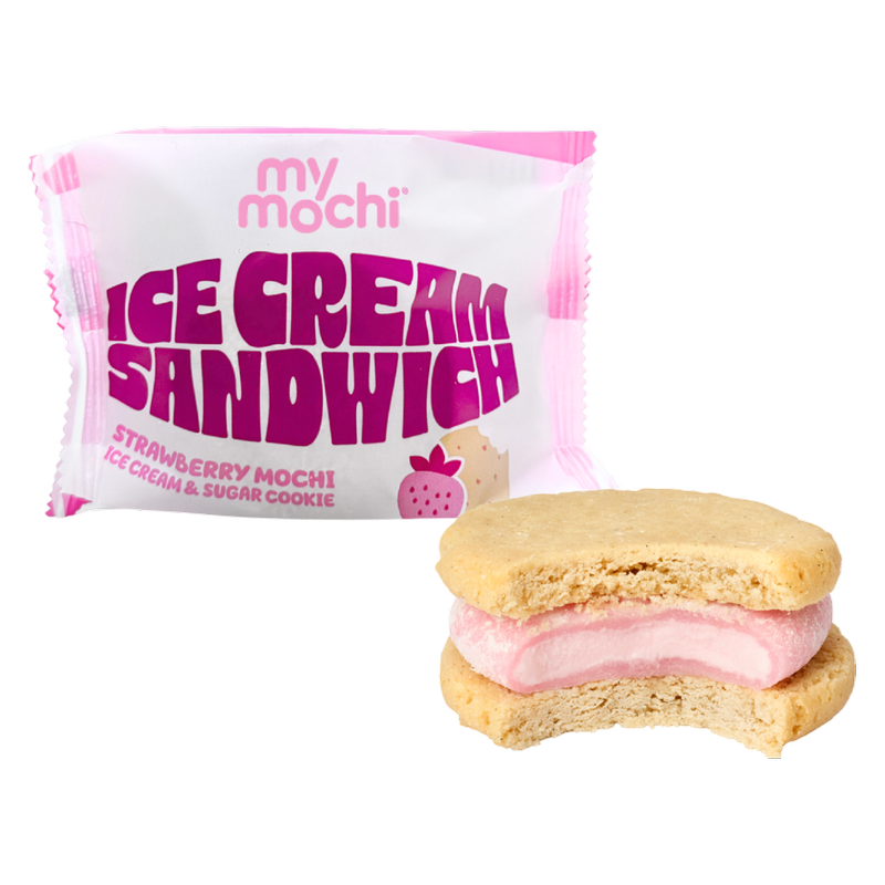 My/Mochi Ice Cream Sandwich – Strawberry Mochi Ice Cream & Sugar Cookie