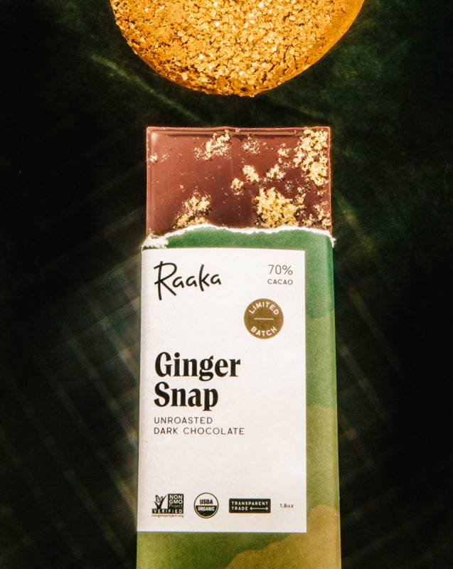 Raaka Gingersnap Chocolate Bar 1.8 oz