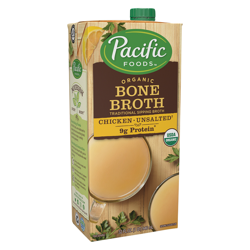 Pacific Foods Organic Unsalted Chicken Bone Broth 32oz