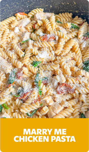 Gopuff Marry Me Chicken Pasta with fusilli, spinach, sun-dried tomatoes, and cheese. Order now.