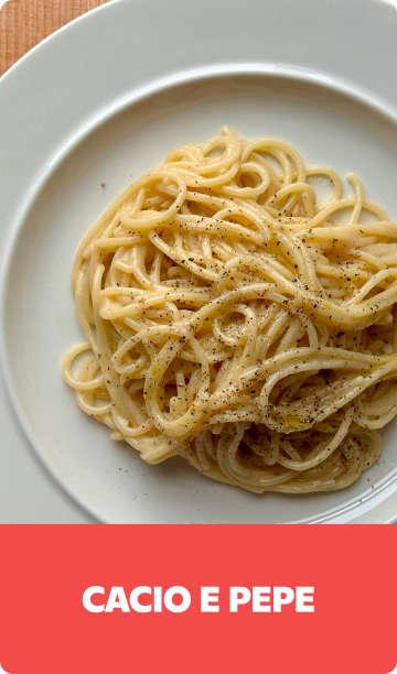 Gopuff Cacio e Pepe pasta, creamy with black pepper. Order now for delivery!