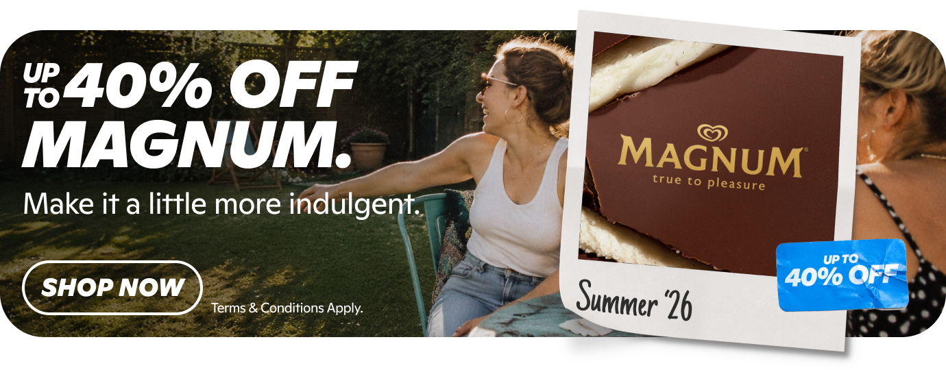 20% discount on MAGNUM ice cream. Shop now for delicious summer treats.