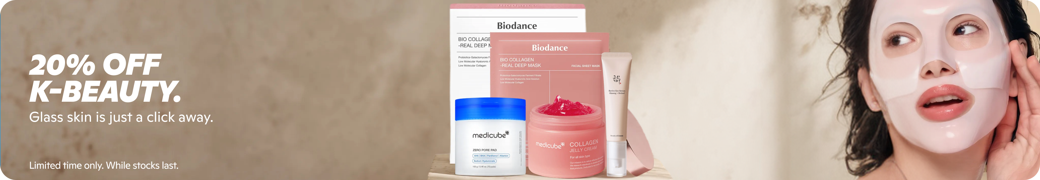 Gopuff: 20% OFF K-BEAUTY skincare. Shop Biodance, medicube, Beauty of Joseon for glass skin.
