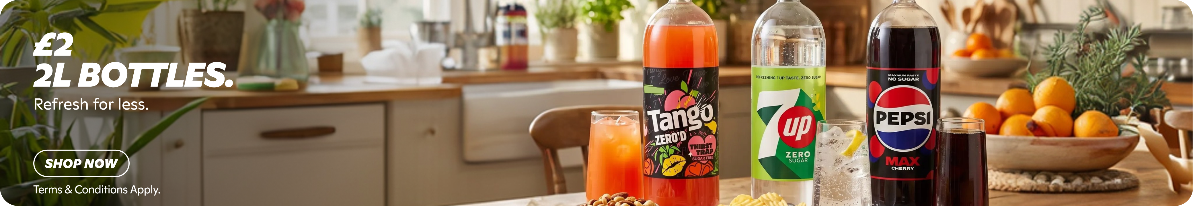 Gopuff: £2 for 2L bottles of Tango, 7UP, Pepsi Max Cherry drinks. Refresh for less. SHOP NOW.
