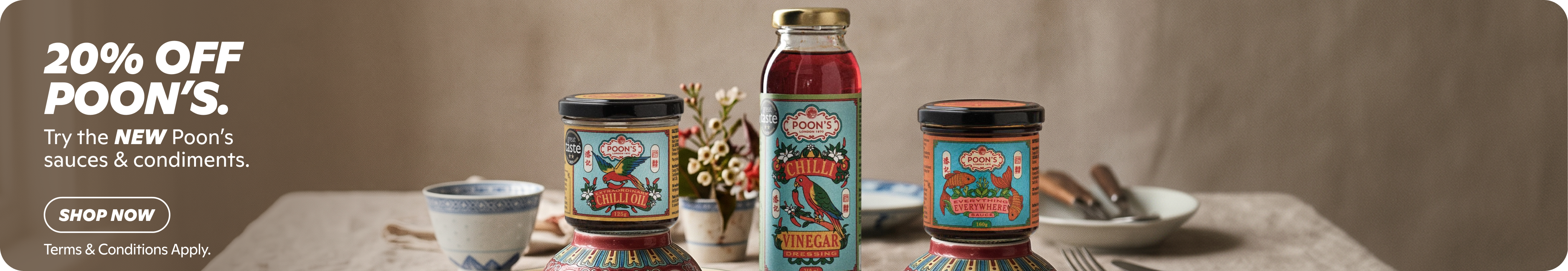 Gopuff: 20% OFF NEW Poon's sauces & condiments. SHOP NOW.