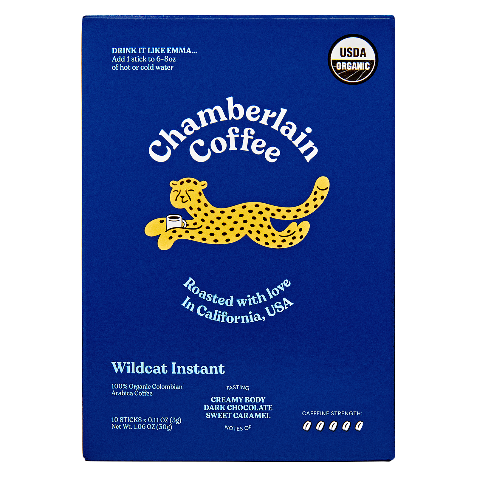 Chamberlain Coffee Wildcat Instant Coffee Sticks 10ct
