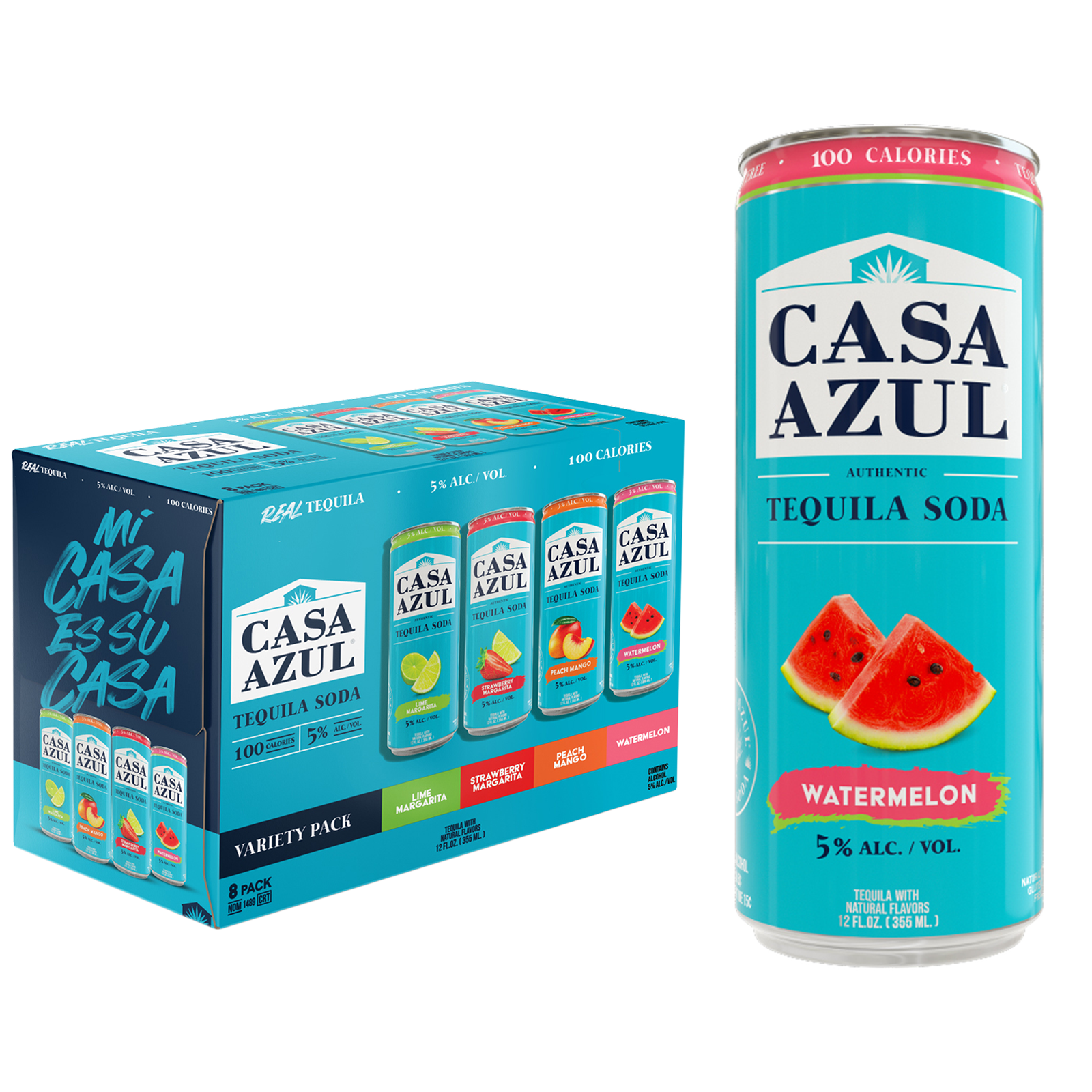 Casa Azul Tequila Soda Variety Pack 8pk 355ml (10 Proof)