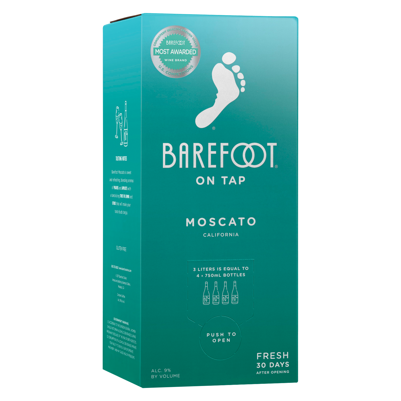 Barefoot On Tap Moscato 3 Liter Box