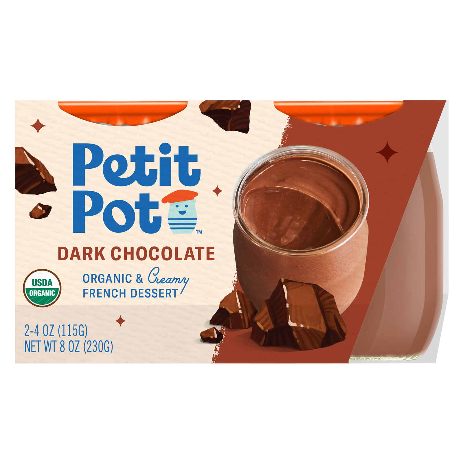 Petit Pot Dark Chocolate Organic French Dessert - 2ct/8oz