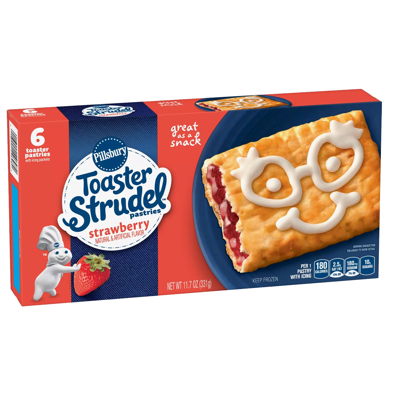 Pillsbury Frozen Strawberry Toaster Strudel 6ct 11.5oz