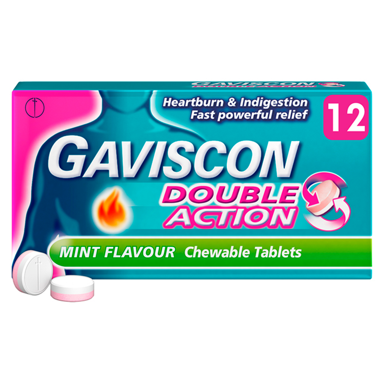 Gaviscon Double Action Mint, 12pcs
