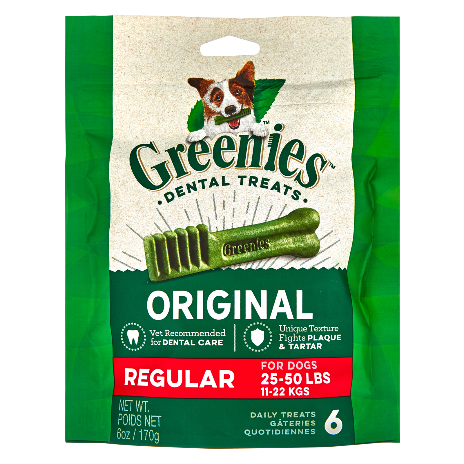 Greenies Original Regular Dental Dog Treats 6oz