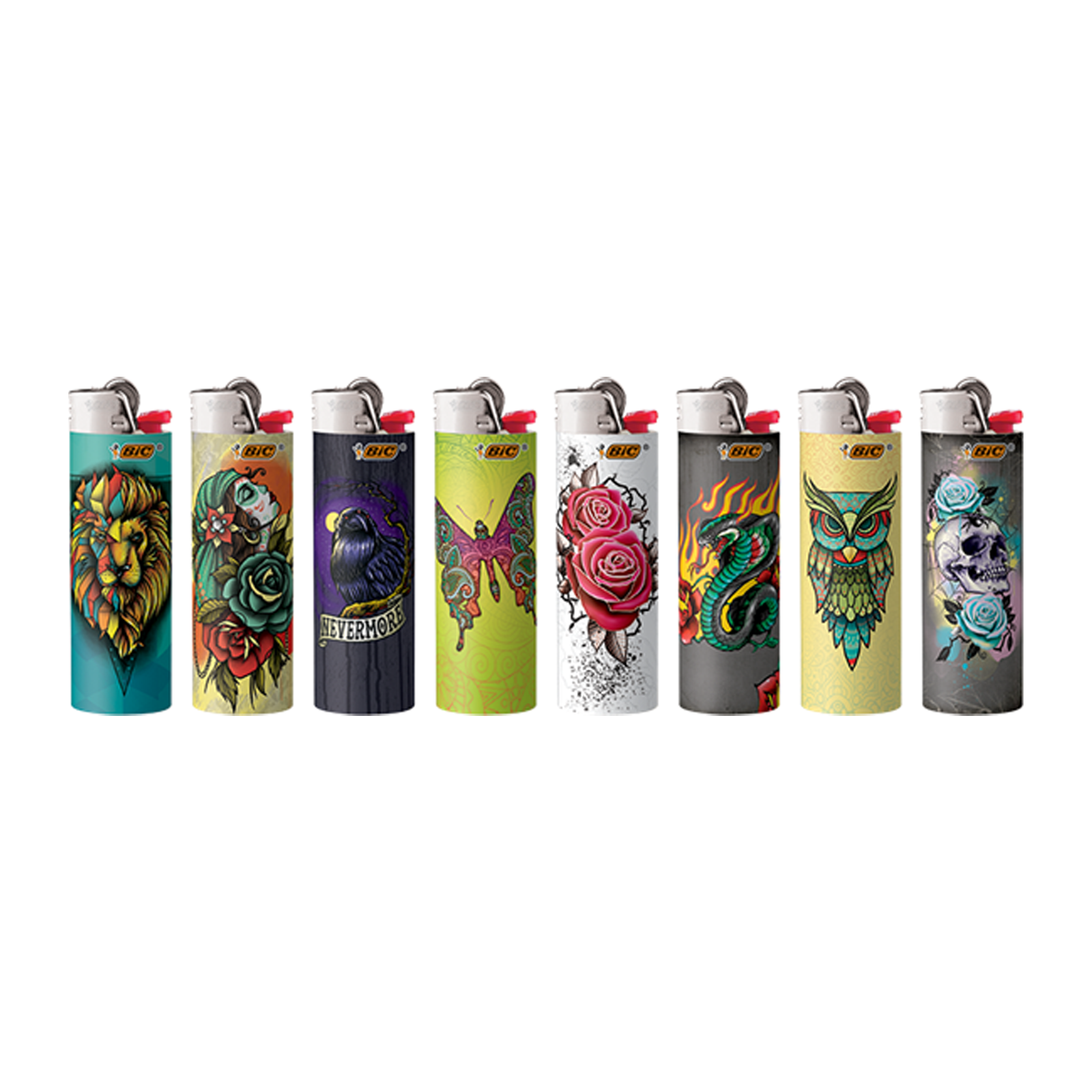 1ct Bic Designer Lighter Tatoo Assorted Designs
