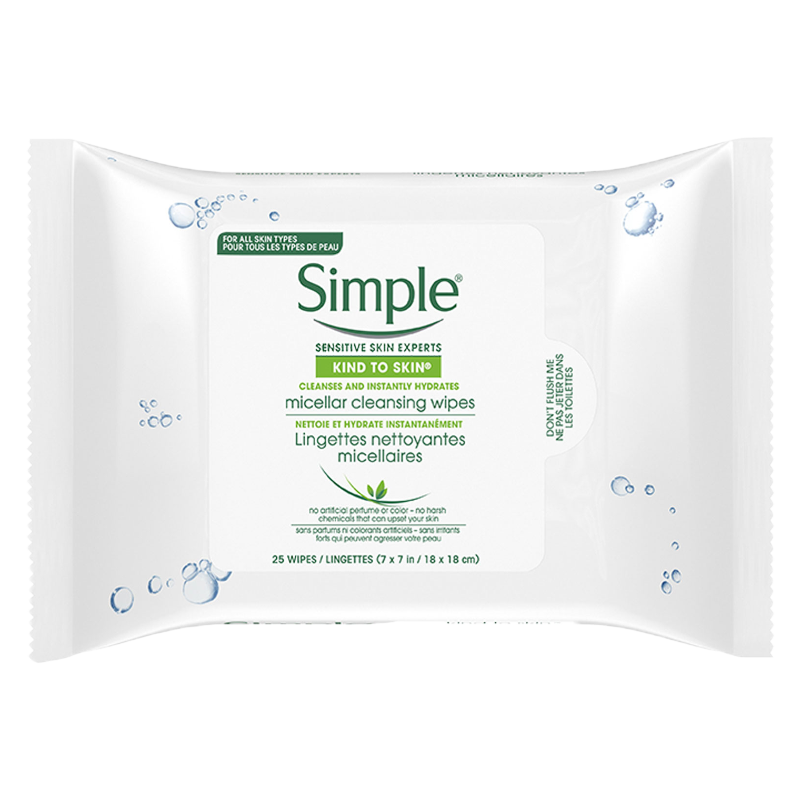 Simple Micellar Cleansing Wipes 25ct