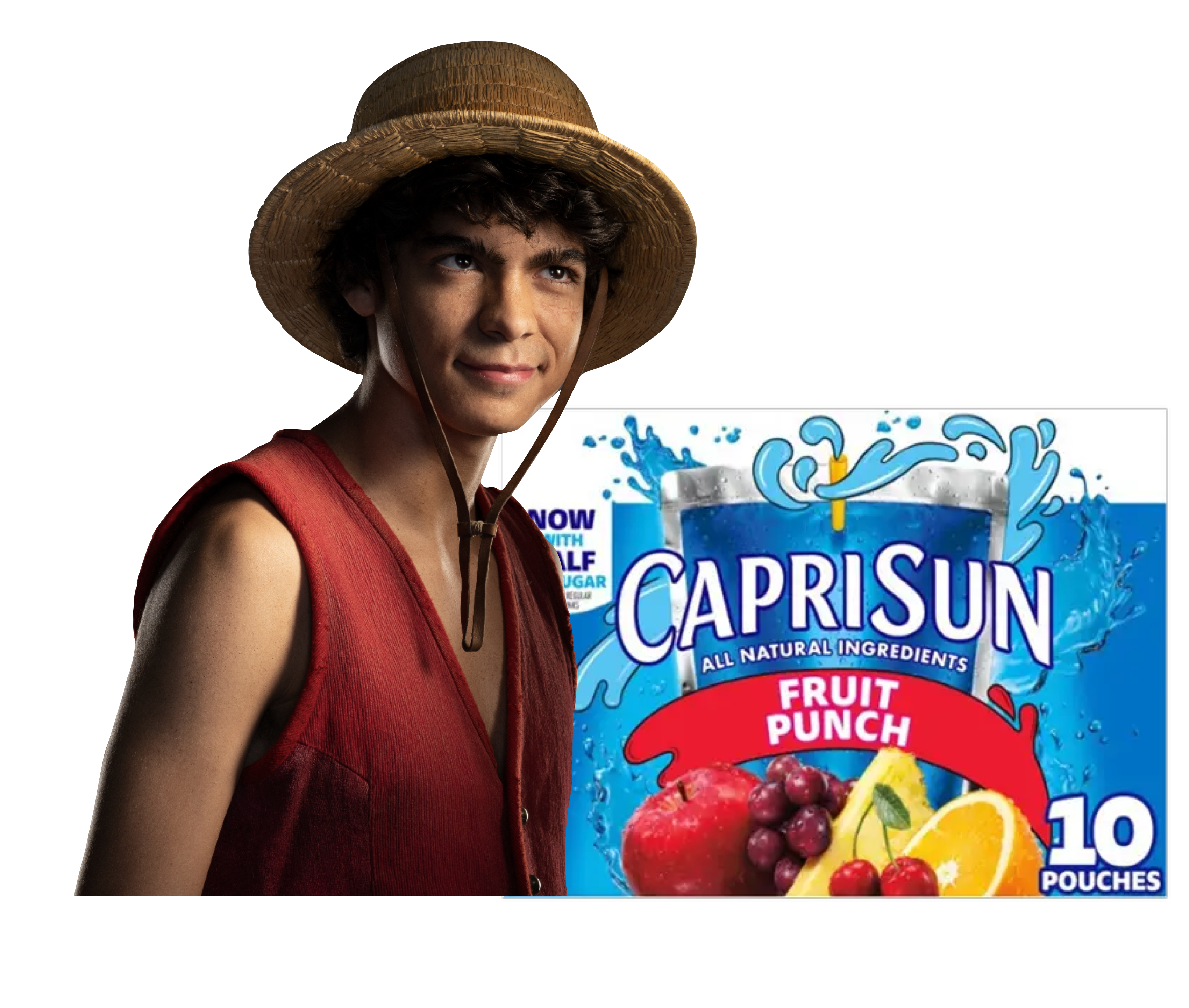Capri Sun Fruit Punch 6oz 10pk and Luffy's Straw Hat