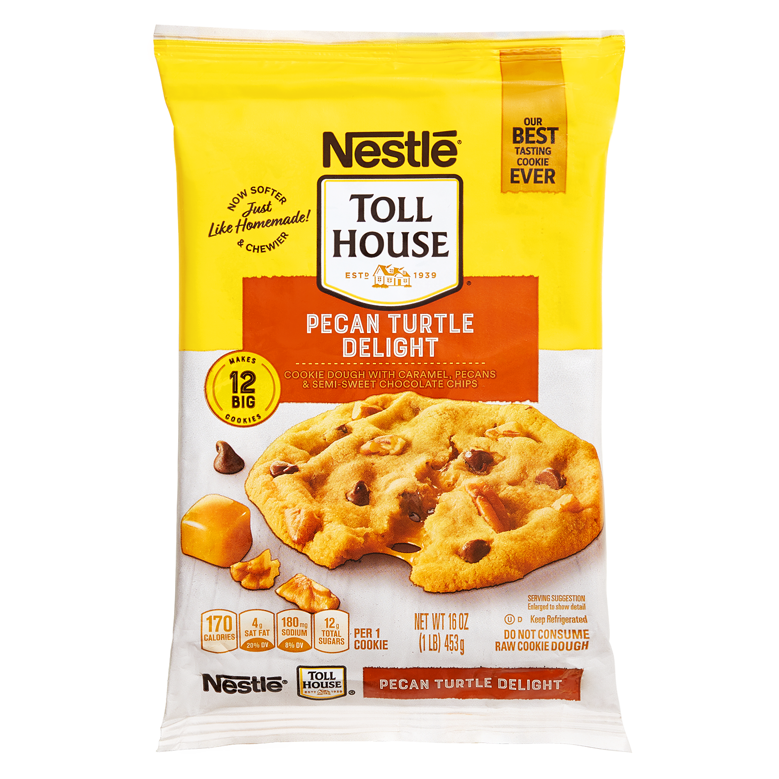 Nestle Toll House Caramel Pecan Turtle Cookie Dough - 12ct/16oz