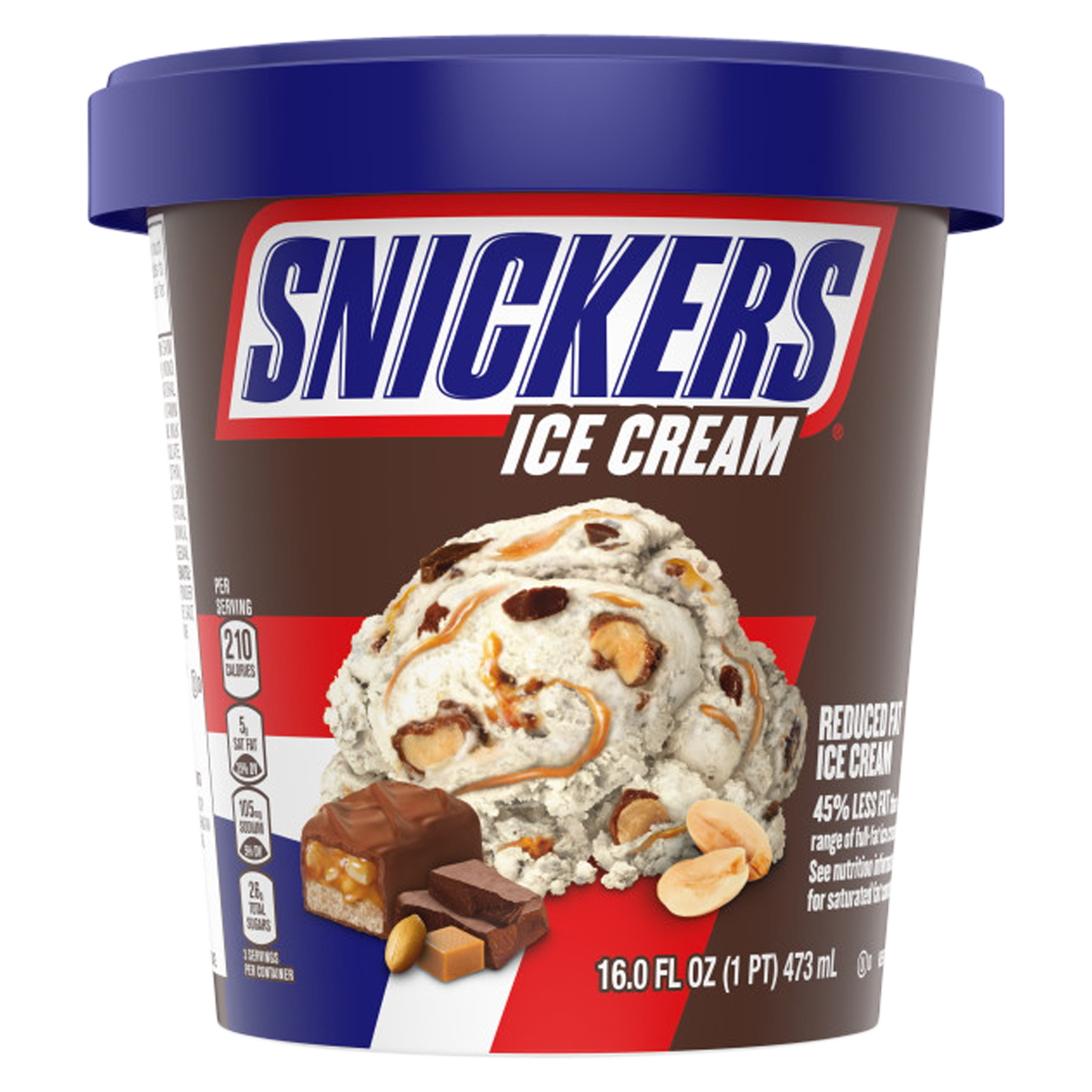 Snickers Vanilla Light Ice Cream with Snickers Bar Pieces Pint