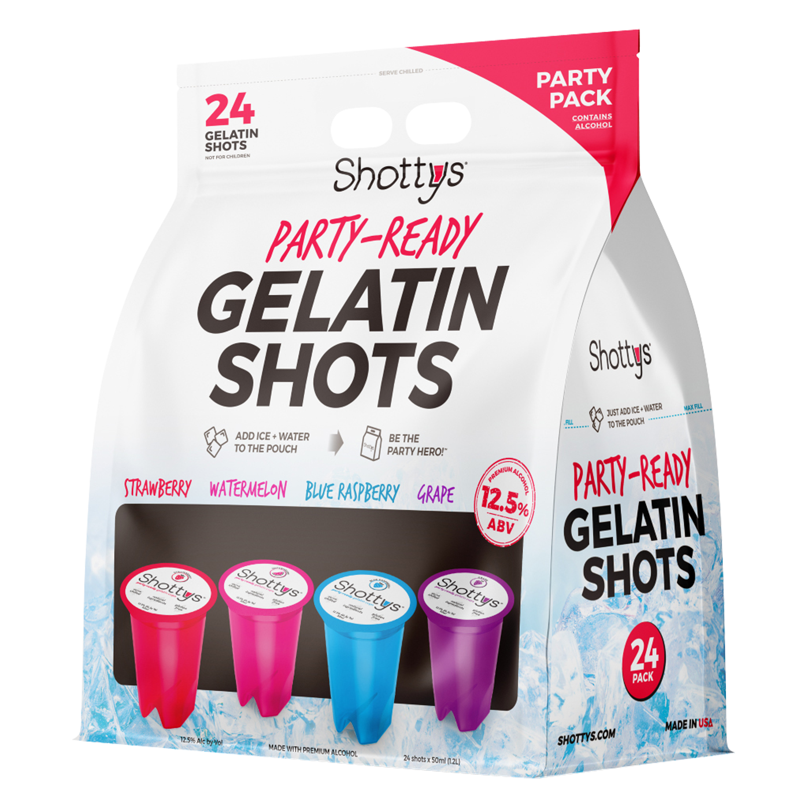 Shotty's Party Pack Gelatin Shots 24pk 50ml 12.5% ABV