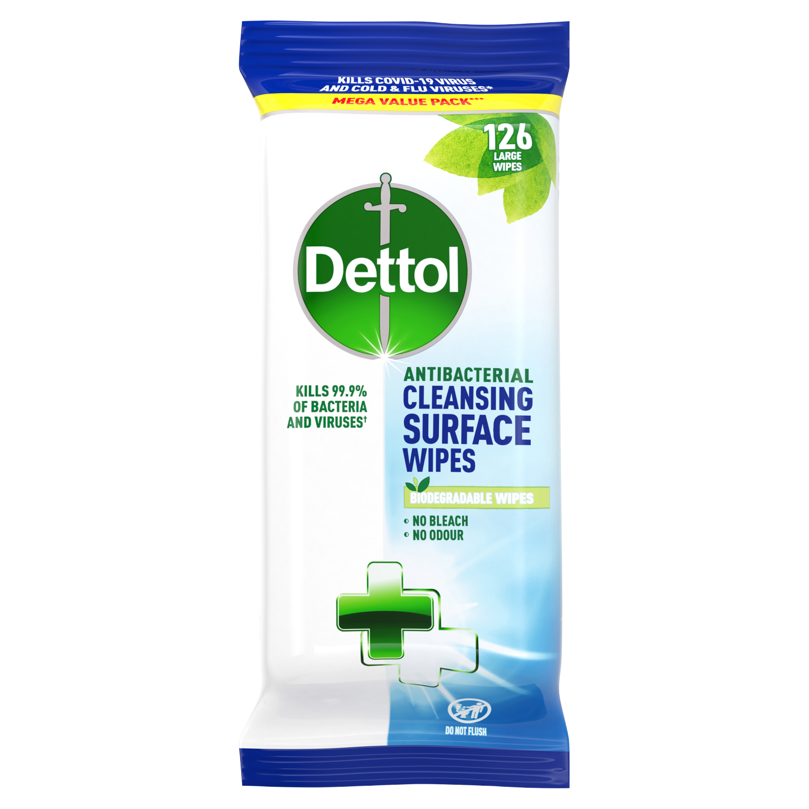 Dettol Anti-Bacterial Surface 126 Cleaning Wipes, 1pcs